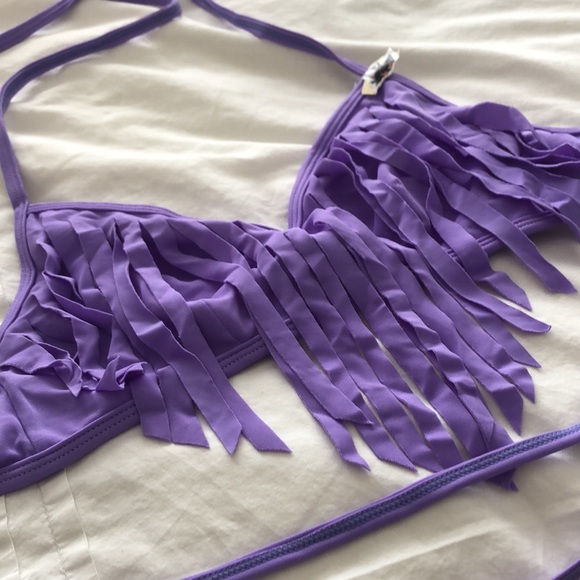 Purple fringe top bikini can wear as a shirt or swimsuit. - Picture 2 of 2